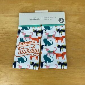 Hallmark Cat Crew Socks - Colorful Design One Size Fits Most